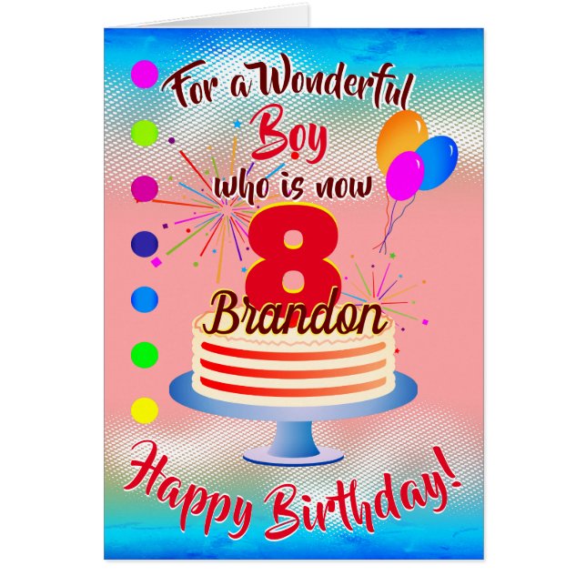 FUN BIRTHDAY BOY - BLUE / RED PERSONALIZED (Front)