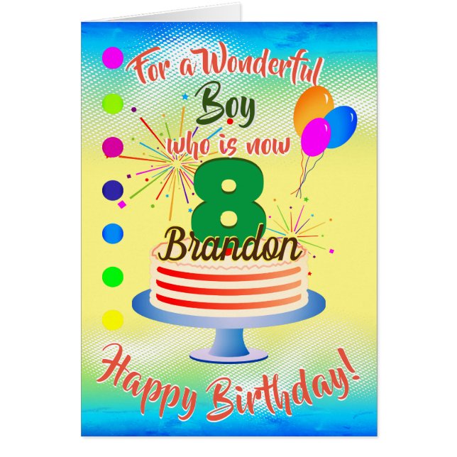 FUN BIRTHDAY BOY BLUE / YELLOW PERSONALIZED (Front)