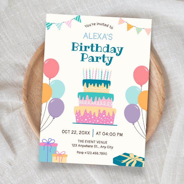 Fun birthday cake  invitation (Creator Uploaded)