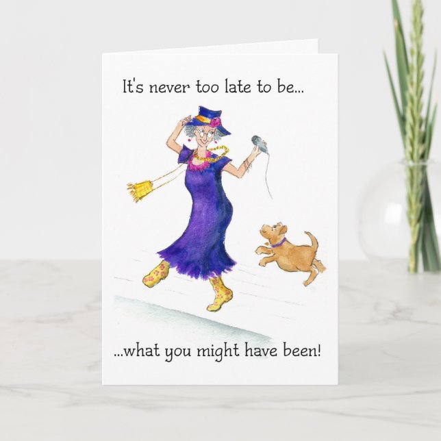 Fun Birthday Card for a Woman Dancing (Front)