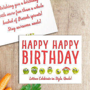 Fun birthday card uncle food funny pun vege