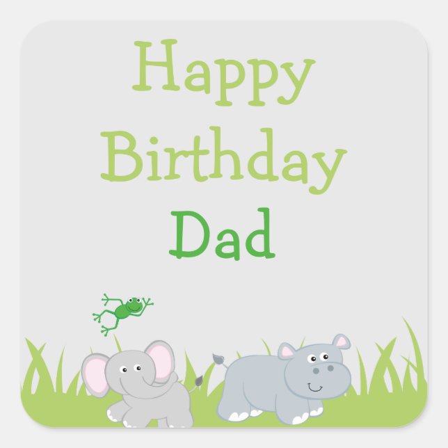 Fun birthday dad square sticker (Front)