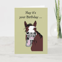 Fun Birthday Long in the Tooth Horse Humour