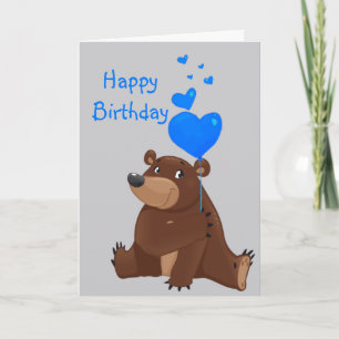 Fun Birthday Over the Hill Old Age Bear Card
