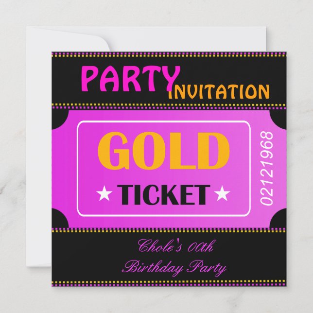 Fun Birthday Party Girls Teen Tweens Hot Pink Invitation (Front)