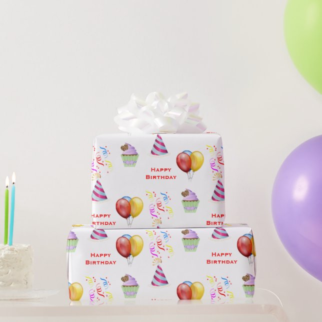 Fun Birthday Pattern Craft or Gift  Wrapping Paper (Party Gifts)