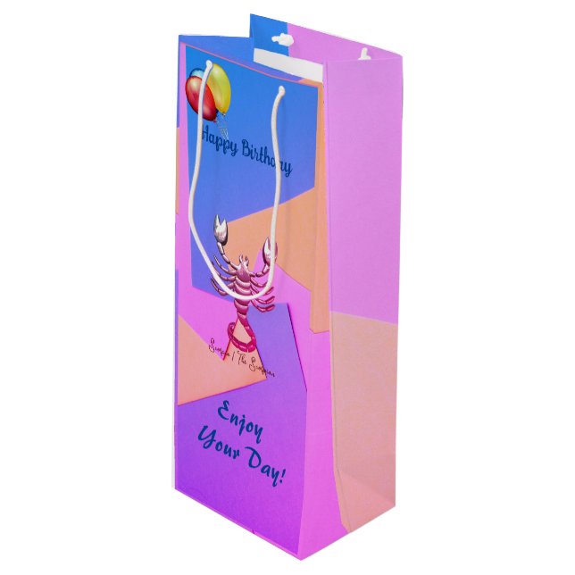  Fun Birthday Scorpio   Wine Gift Bag (Front Angled)