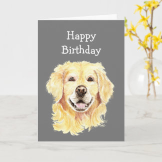Fun Birthday Young Once Laughing Golden Retriever Card