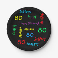 Fun Black, 80th Birthday Party, Repeating Names