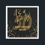 Fun Black and Gold Confetti 50th Birthday Party  Napkin<br><div class="desc">Fun Black and Gold Confetti 50th Birthday Party Napkins</div>