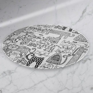 Fun Black and White Cats And Kittens Cutting Board