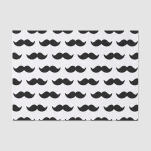 Fun Black and White Moustache Pattern 1 Tissue Paper