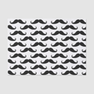 Fun Black and White Retro Handlebar Moustache Tissue Paper