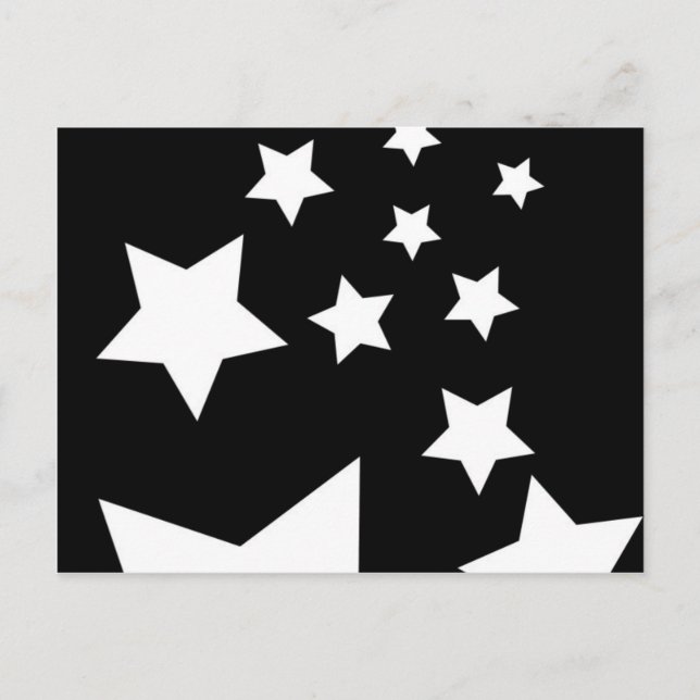 Fun Black and White Star Design Postcard (Front)