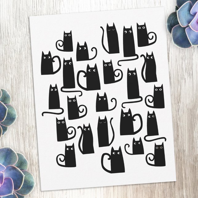 Fun Black Cat Card (Fun black cat design notecards for animal lovers)