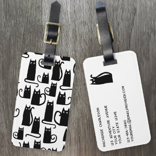 Fun Black Cat Luggage Tag