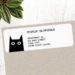 Fun Black Cat Return Address<br><div class="desc">A fun black cat design,  ideal for animal lovers.  Original art by Nic Squirrell.  Change the name and address to customise.</div>