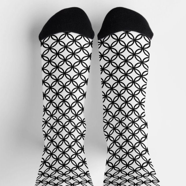 Fun Black Circle Art Crazy Socks (Top)