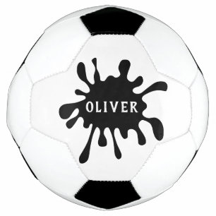 Fun Black Colour Splash Name Kid`s Soccer Ball