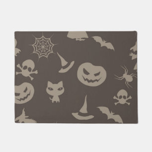Fun Black & Grey Halloween Design Doormat