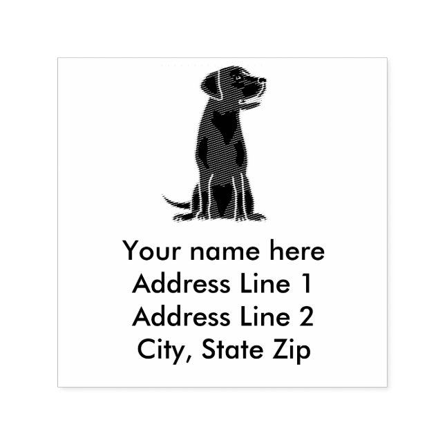Fun Black Labrador Retriever Address Stamp (Design)