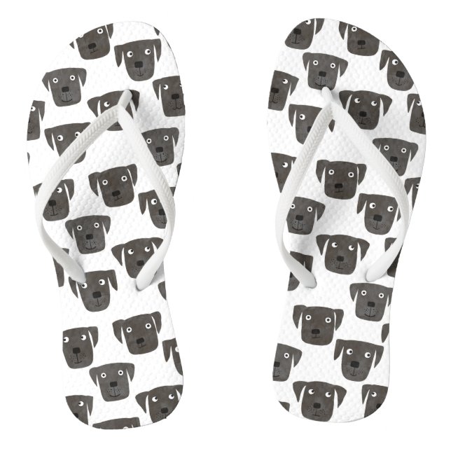 Fun Black Labrador Retriever Dog Jandals (Footbed)