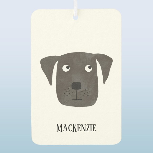 Fun Black Labrador Retriever Dog Personalised Car Air Freshener (Black labrador retriever dog personalized custom name car or vehicle air freshener)