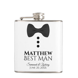 Fun Black Tie Tuxedo Best Man Wedding Flask