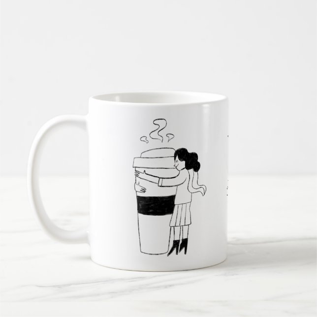 FUN BLACK & WHITE freehand drawing original Coffee Mug (Left)