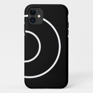 Fun Black White Modern Concentric Signal Waves Case-Mate iPhone Case