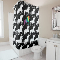 Fun Black & White Rainbow Unicorn Pattern Pretty