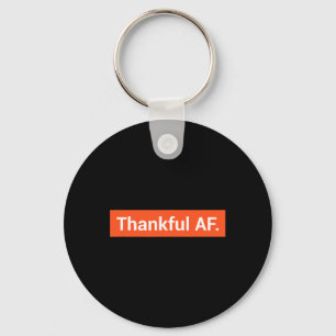 Fun Block Letter Fall Thanksgiving Thankful Af Key Ring