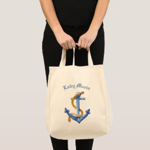 Fun Blue Anchor Tote Bag