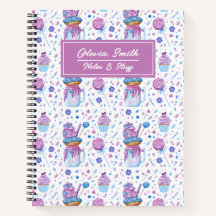 Fun Blue and Purple Cup Cake and Lollipop