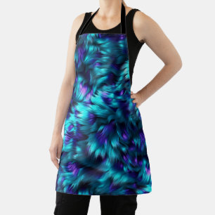 Fun Blue and Purple faux monster fur texture Apron
