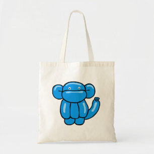 Fun blue balloon animal monkey design tote bag