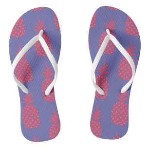 Fun Blue & Coral Pineapple Cute Trendy Jandals