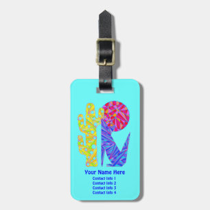 Fun Blue Coyote Southwestern Style Luggage Tag