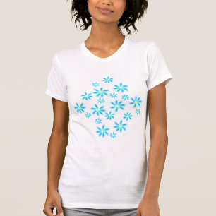 Fun Blue Floral Tee Shirt