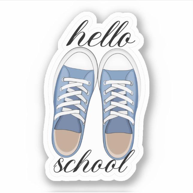 Fun Blue Hello School Tennis Shoes (Front)