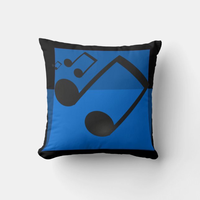 FUN BLUE MUSIC NOTES CUSHION (Front)