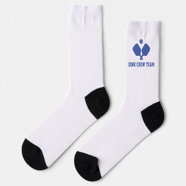 Fun Blue Pickleball Paddles Personalised Team Socks (Left)
