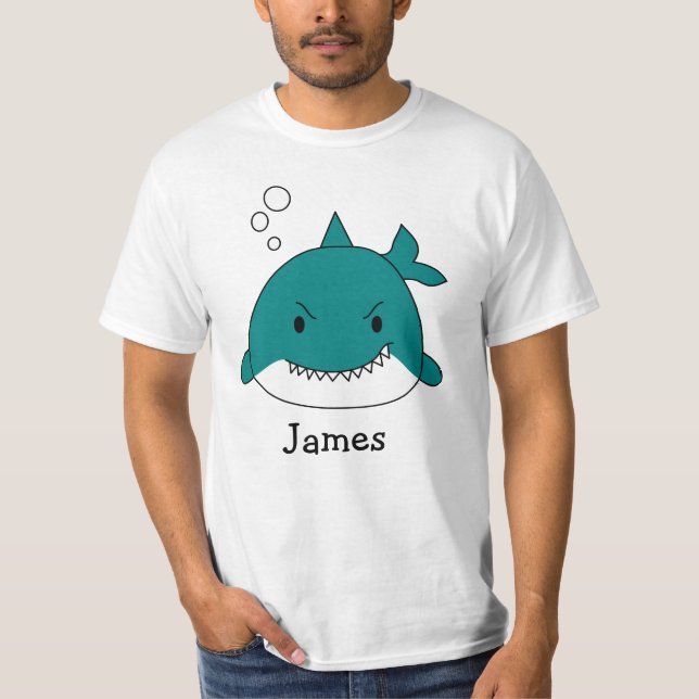 Fun Blue Shark Personalised T-Shirt (Front)