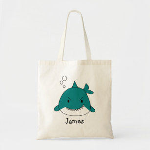 Fun Blue Shark Personalised Tote Bag