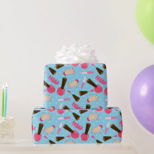 Fun Blue spa pattern wrapping paper