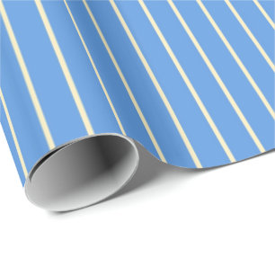 Fun Blue stripe pattern wrapping paper