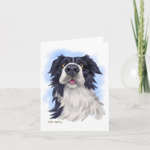 Fun Boarder Collie Cartoon Card