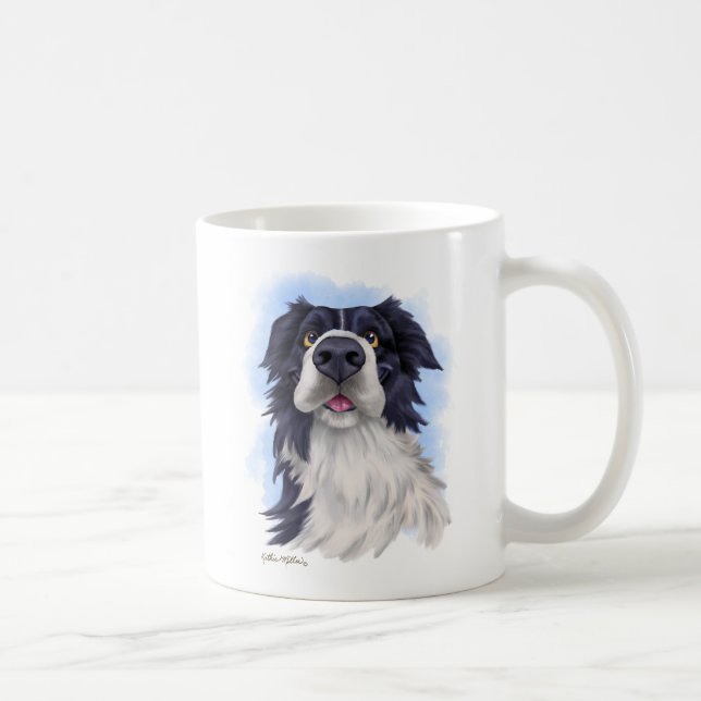 Fun Boarder Collie Cartoon  Coffee Mug (Right)