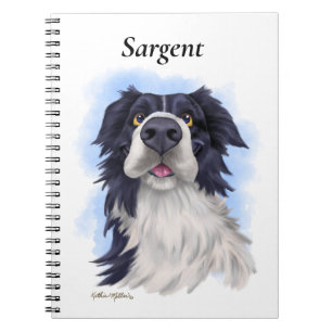 Fun Boarder Collie Cartoon  Notebook