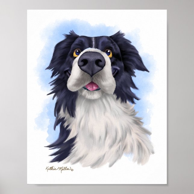 Fun Boarder Collie Cartoon  Poster (Front)